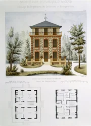 Project for a small country house near Paris, engraved by Walter, plate 12 from 